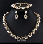 3 piece shiny luxurious Elegant Necklace pendant +Earrings