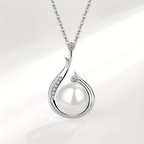 High-End Elegant Pearl & Crystal Drop Earrings Necklace Set for Women